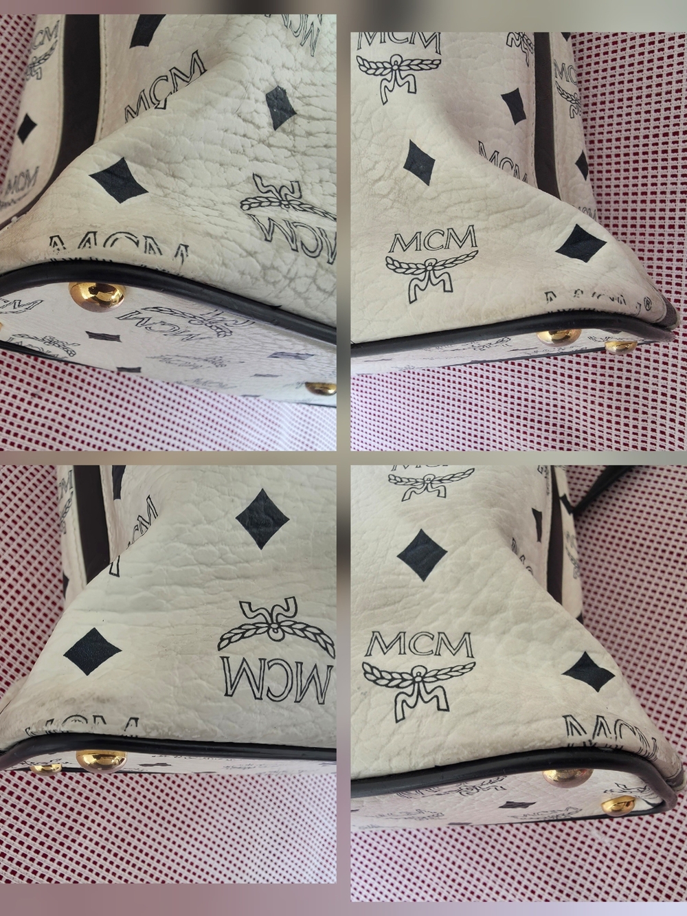 MCM White Monogram Shoulder Bag Vintage AUTHENTIC - Picture 11 of 16
